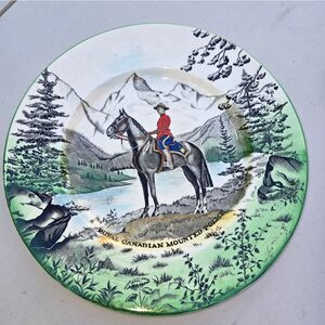Decorative Plate with Mountain Scene Royal Canadian Mountain Police